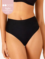 Laser Shape Hi-Waisted G String - Black