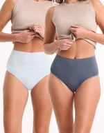 2 Pack Seamless Smoothies Full Brief - Steel/Cool Blue