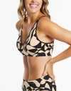 Bondi Bare Printed Plunge Bra - Animetric Black