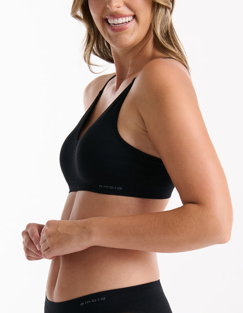 Pure Basics Modal Triangle Bralette - Black