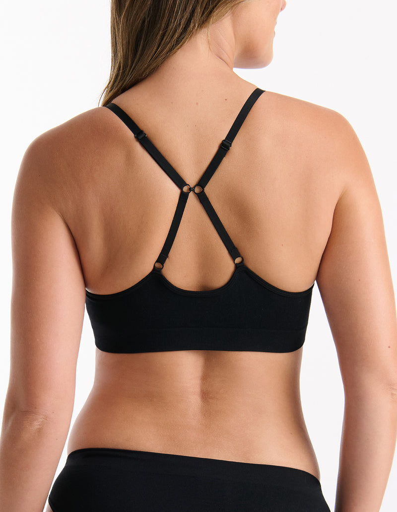 Pure Basics Modal Triangle Bralette - Black
