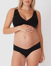 Bamboo Maternity Crossover Crop - Charcoal Marle - Ambra Corporation 