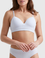 Organic Cotton Longline Padded Bra - Cool Grey - Ambra Corporation 