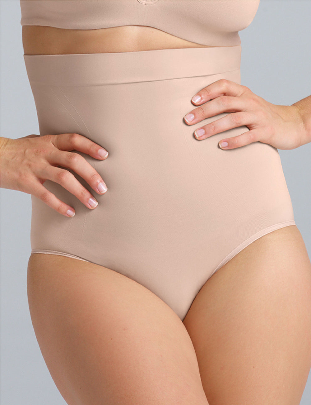 Ambra Power Hold Full Briefs - Taupe / Brown