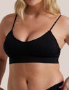Black Bare Essentials Padded Wirefree Bra  front view