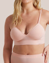 Bondi Bare Padded Longline Bra in Peach Fizz front