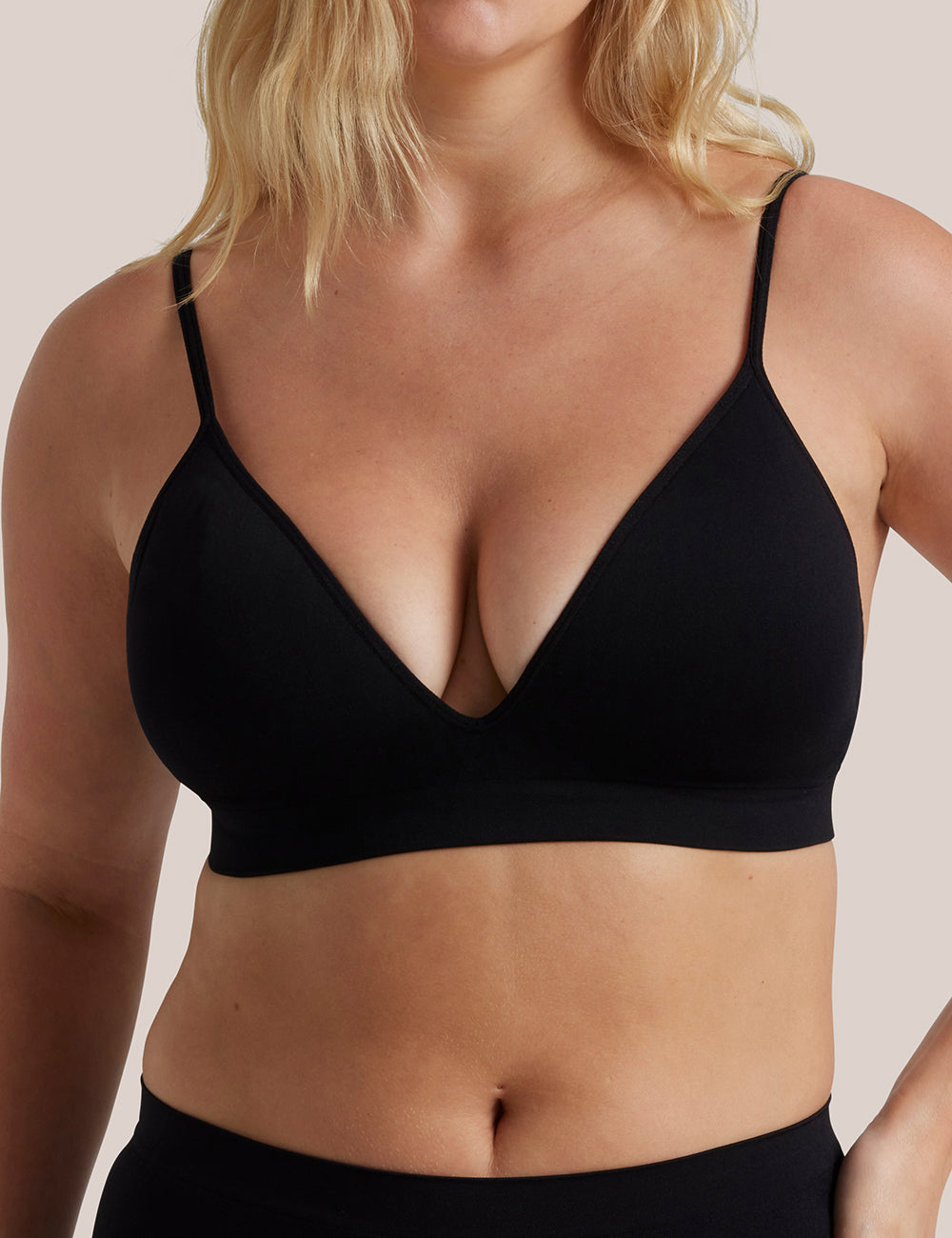 Bare Black Essentials Moulded Wirefree Bra front view